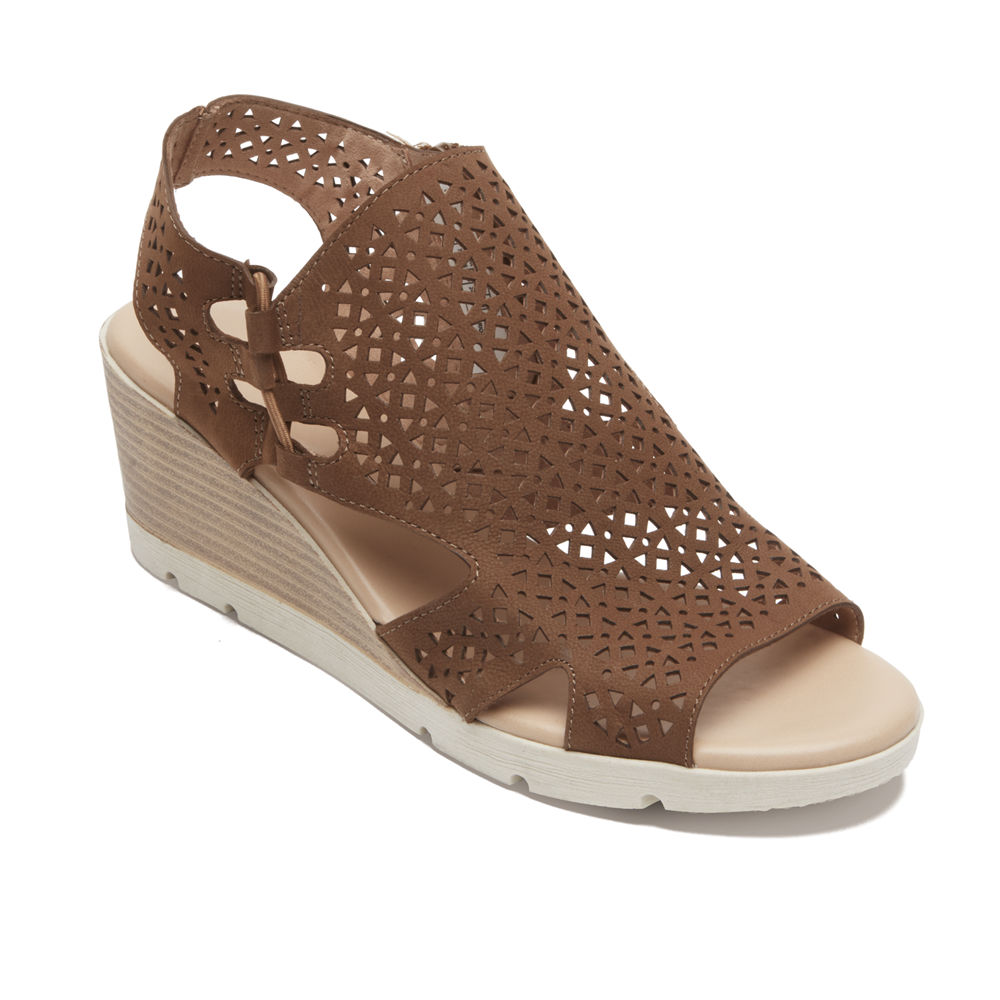 Sandalias Rockport Mujer Mexico - Hadley Bungee Marrom - EQIUZ3450